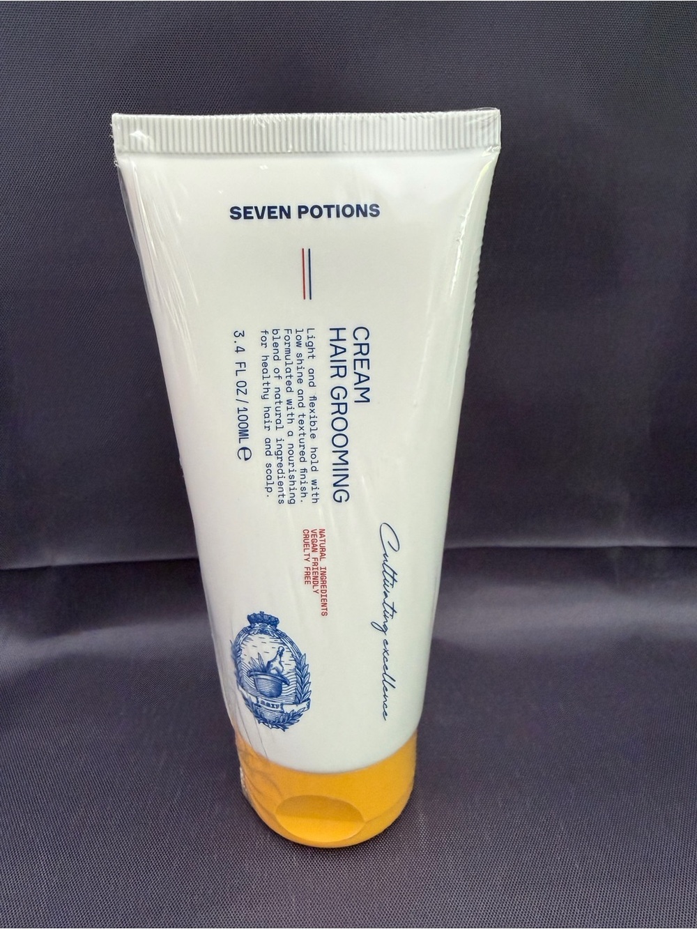 Seven Potions Hair Styling Cream Natural Lifht Hold 3.4 oz Vegan New Sealed